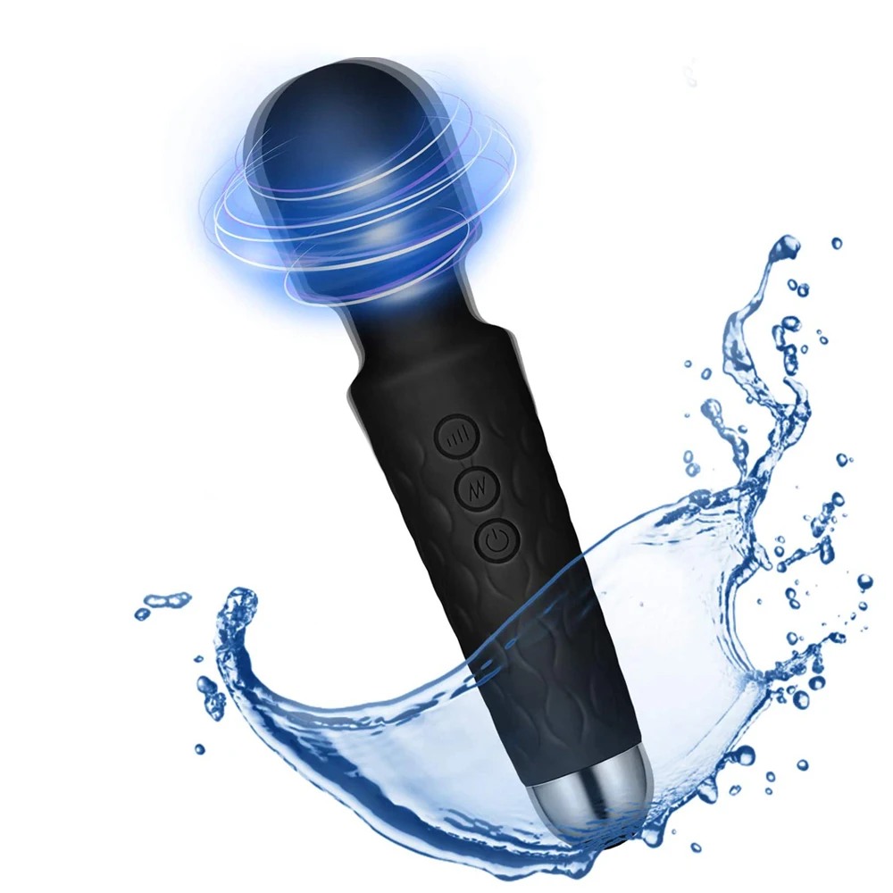 

Cordless Massager 8 Powerful Speeds 20 Vibration Modes, Waterproof Rechargeable Massager for Therapeutic Muscle Aches Recovery