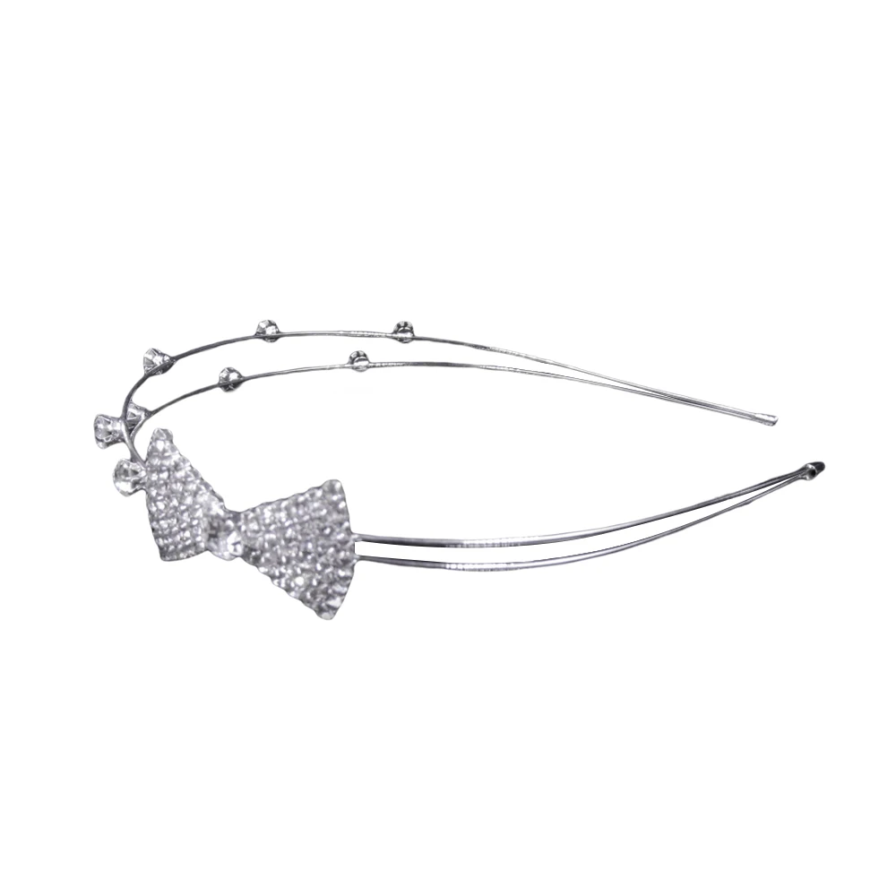 

Woman's Bowtie Hair Hoop Hypoallergenic Alloy Rhinestone Bowknot Hairband for Bridesmaid Wedding Dating Shopping SAL99