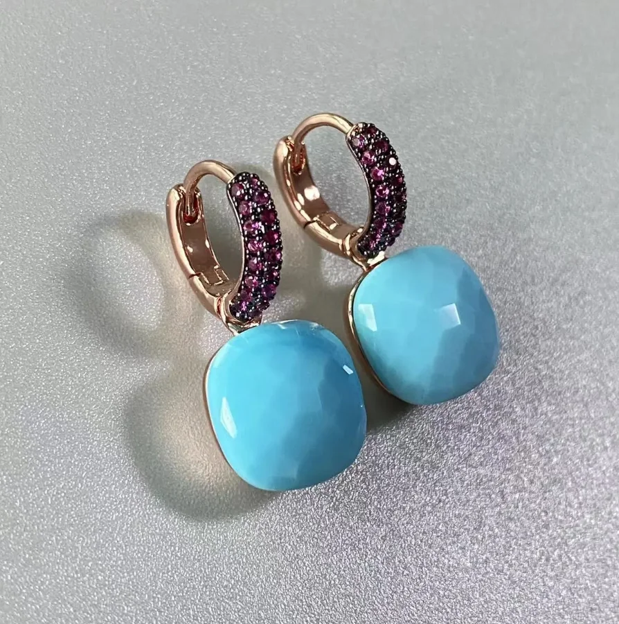 KAISQJEW 12 6 мм серьги-надо с инкрустацией из черного циркона ярких цветов серьги