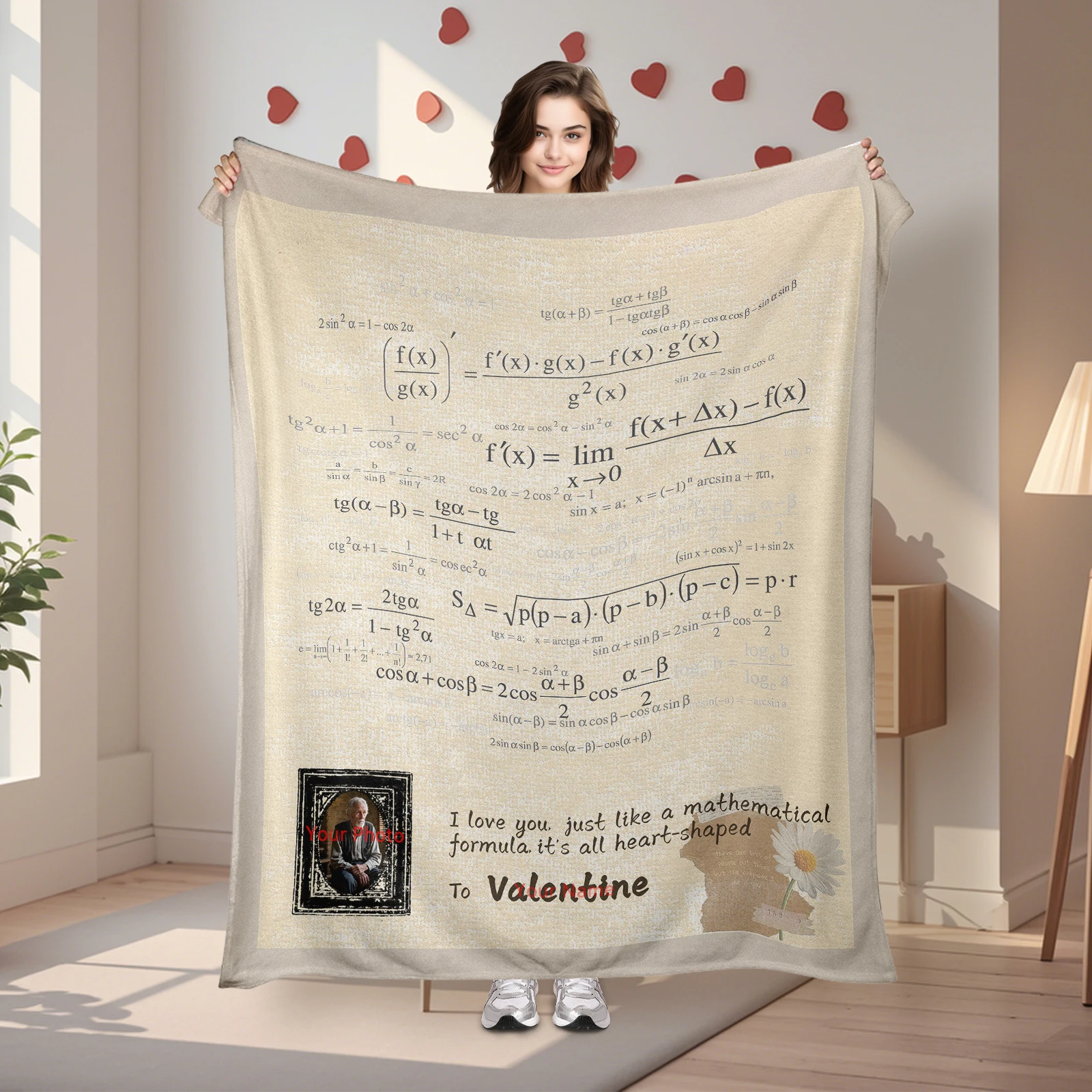 Кашемировое одеяло Love Math Formula