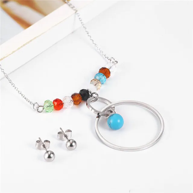 

Necklace Earrings Set Stainless Steel Jewelry Woman Vogue 2019 Jewelry Sets Jewelry Accessories Bohemian