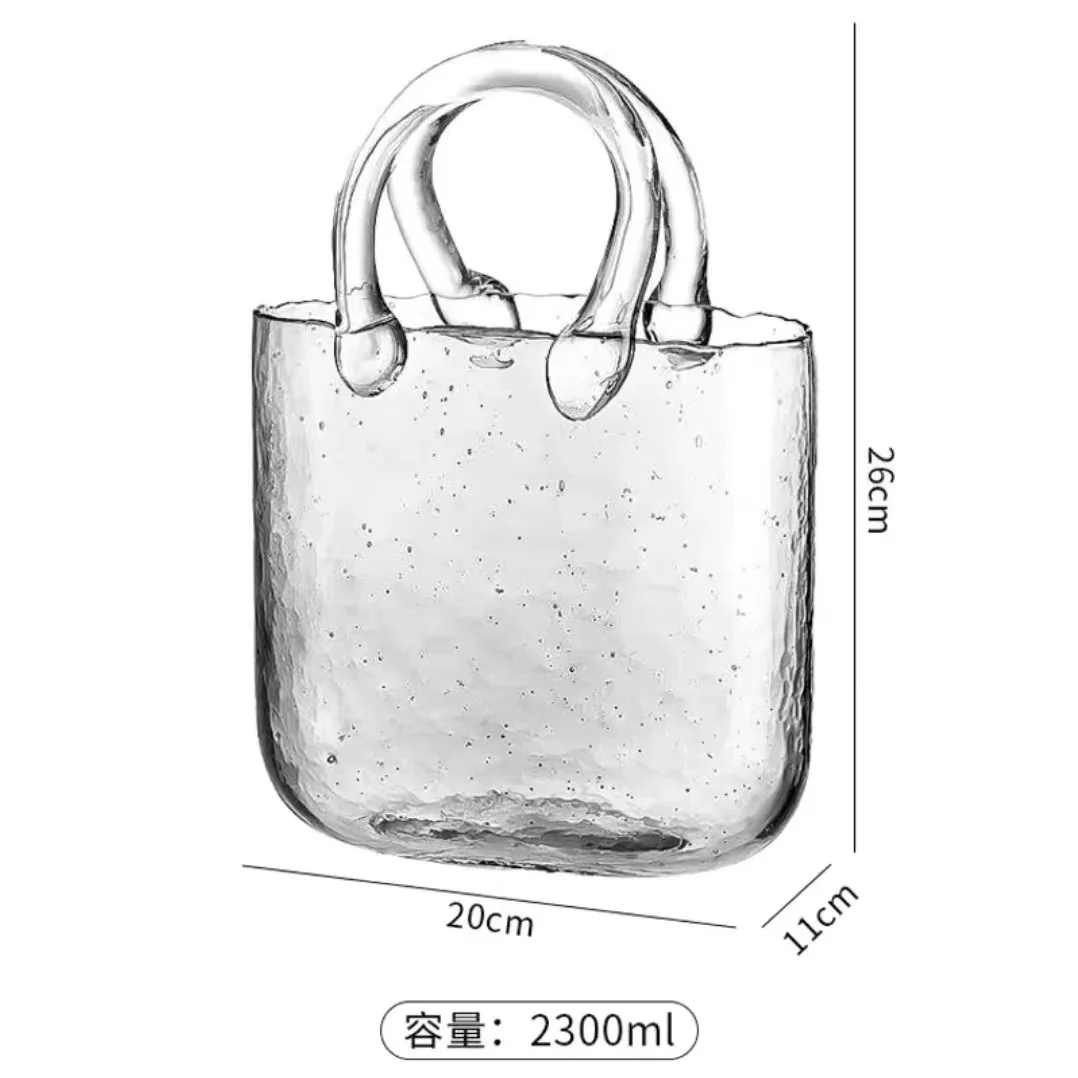 

Стеклянная чашка в форме сумочки л, чашка для сока, коктейля, воды, портативная большая емкость, пиво, фрукты, фотография, товары для домашнего декора