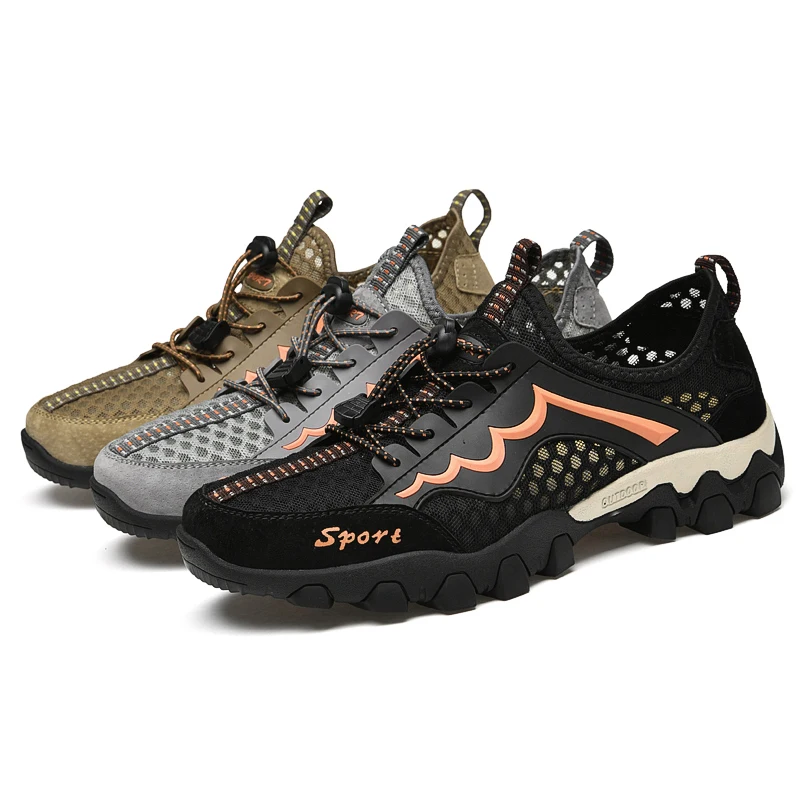 SENAGE New Mesh Breathable Hiking Shoes Men Sneakers Summer Outdoor Mountain Climbing Sport Shoes Non-slip Trekking Sneakers