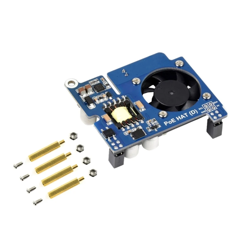 

Плата расширения Power Over Ethernet HAT поддерживает 802.3Af PoE с охлаждающим вентилятором