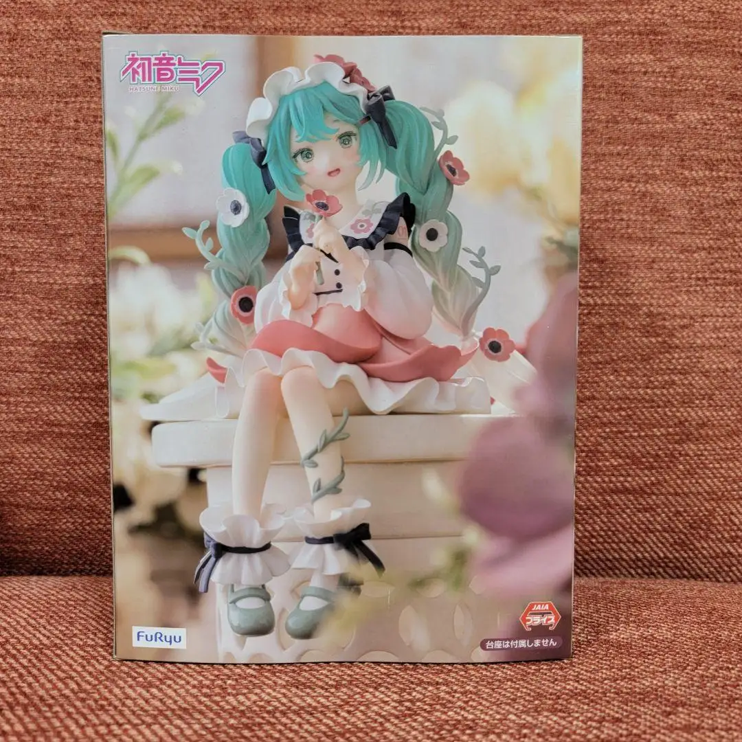 Фото В наличии FuRyu Hatsune Miku Noodle Stopper Flower Fairy Series -Anemone Ver. 14 см аниме-фигурки из ПВХ, коллекция моделей игрушек №4