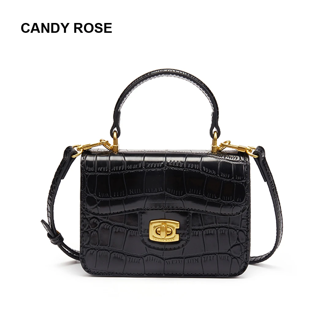 

Брендовая женская сумка CandyRose, трендовая роскошная кожаная сумка через плечо с крокодиловым узором, вместительная Ретро сумка для поездок
