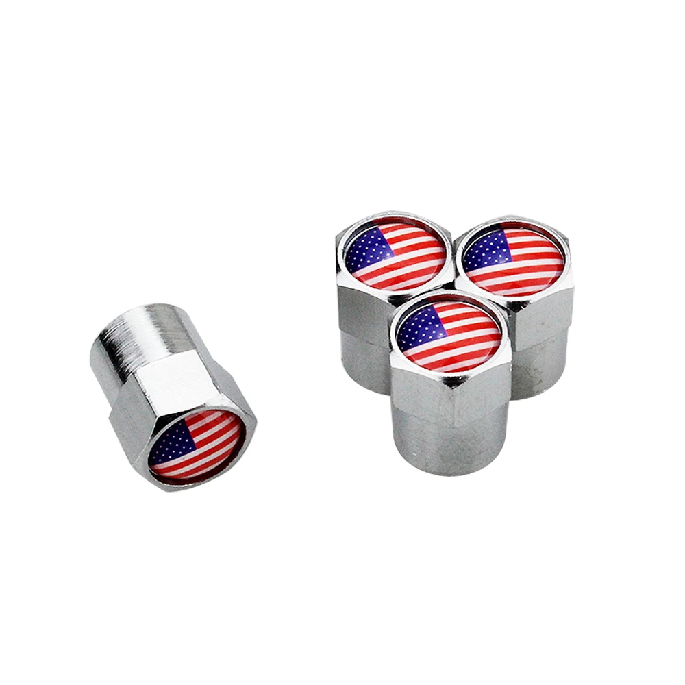 Колпачки для клапанов автомобильных шин с американским флагом 4 шт. Skoda BMW Subaru Toyota