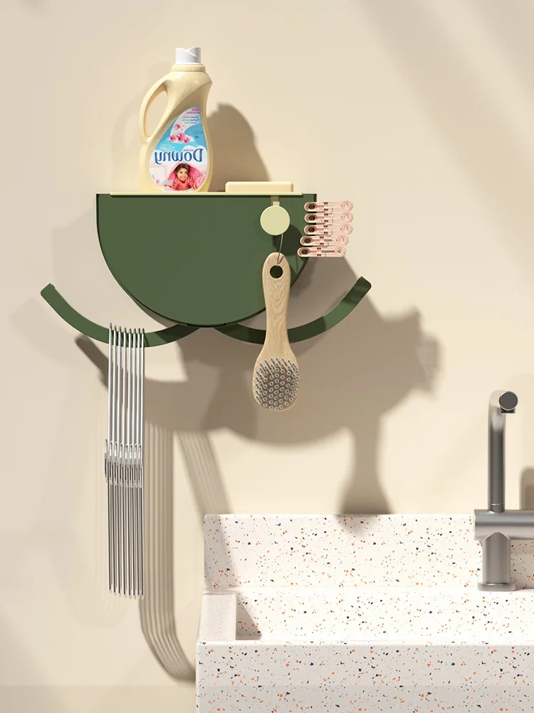 

Полка для хранения одежды без отверстий, приспособление для хранения, зажим для стирального порошка, мыла, полка для отделки, Коробка Для Хр...