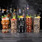 Гавайские кружки Tiki, Коктейльная чашка, кружка для пива, напитков, кружка для вина, керамическая кружка Islander Tiki