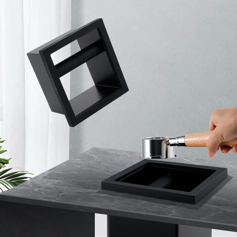 

Coffee Grounds Box Desktop Embedded Hollow Bottomless Grounds Box Bar Square Stainless Steel Coffee Knocking Grounds Bucket