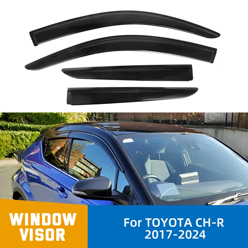 Оконный козырек для Toyota CHR C-HR 2017-2024 защитный от ветра дефлектор солнца и дождя