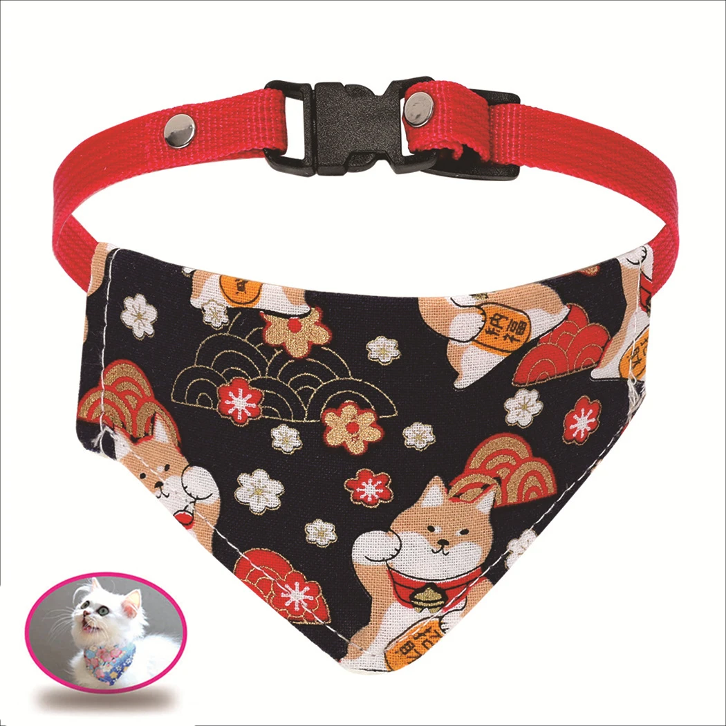 

Adjustable Pet Bandana Cat Dogs Triangular Scarf Soft Cotton Cat Neck Decor Collar Bibs Washable Scarfs Pet Items Accessories