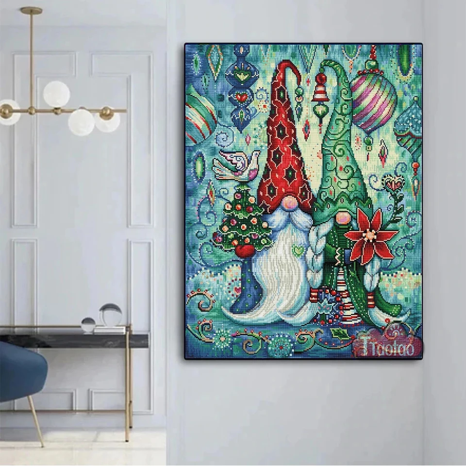 

Мультфильм 5D Рождественский подарок украшение для дома алмазная живопись своими руками гном Санта-Клаус полный квадратный круглый сверло мозаика бисер вышивка поделки