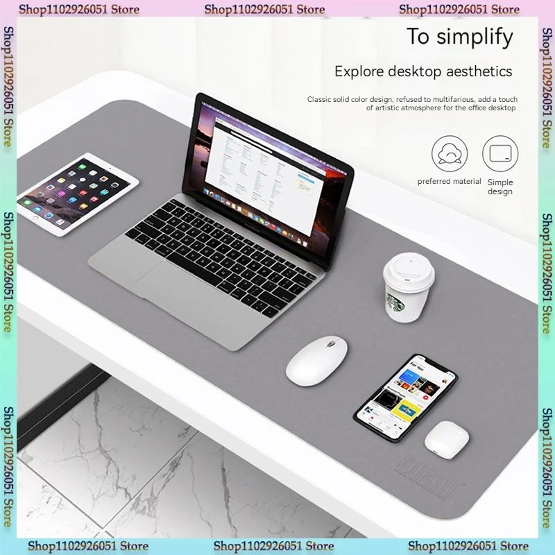 

Кожаный Настольный коврик, большой водонепроницаемый однотонный компьютерный коврик для клавиатуры, нескользящий и термостойкий Коврик для мыши с подушкой