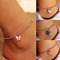 yadelai bohemia gold color chain ankle bracelet leg foot jewelry shiny butterfly bear pendant anklet for women beach accessories