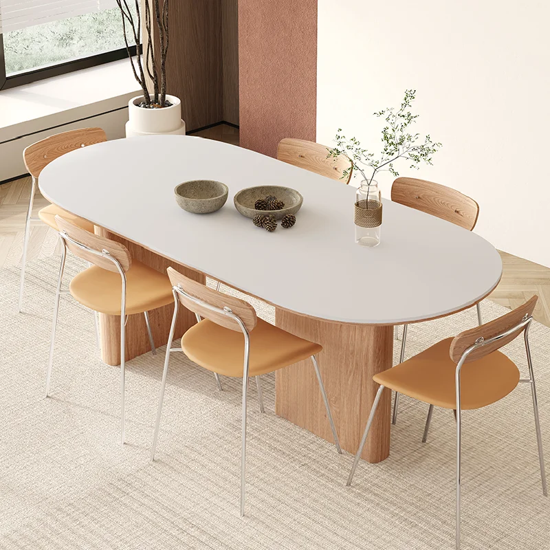 Роскошные мобильные обеденные столы в скандинавском стиле овальная