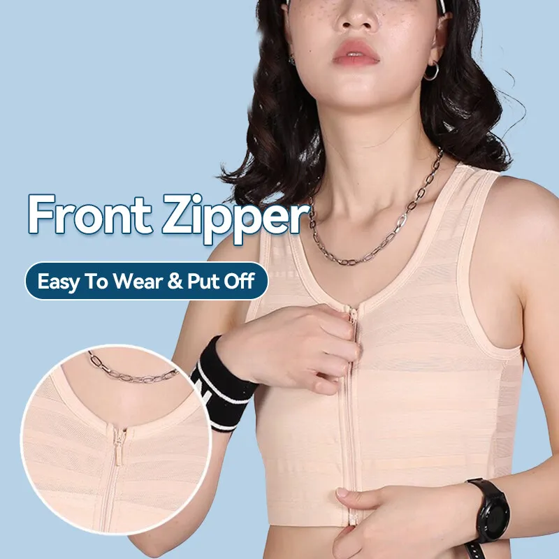 Папка для груди на молнии Trans Binder FTM Спортивный бюстгальтер Дышащие корсеты Жилет