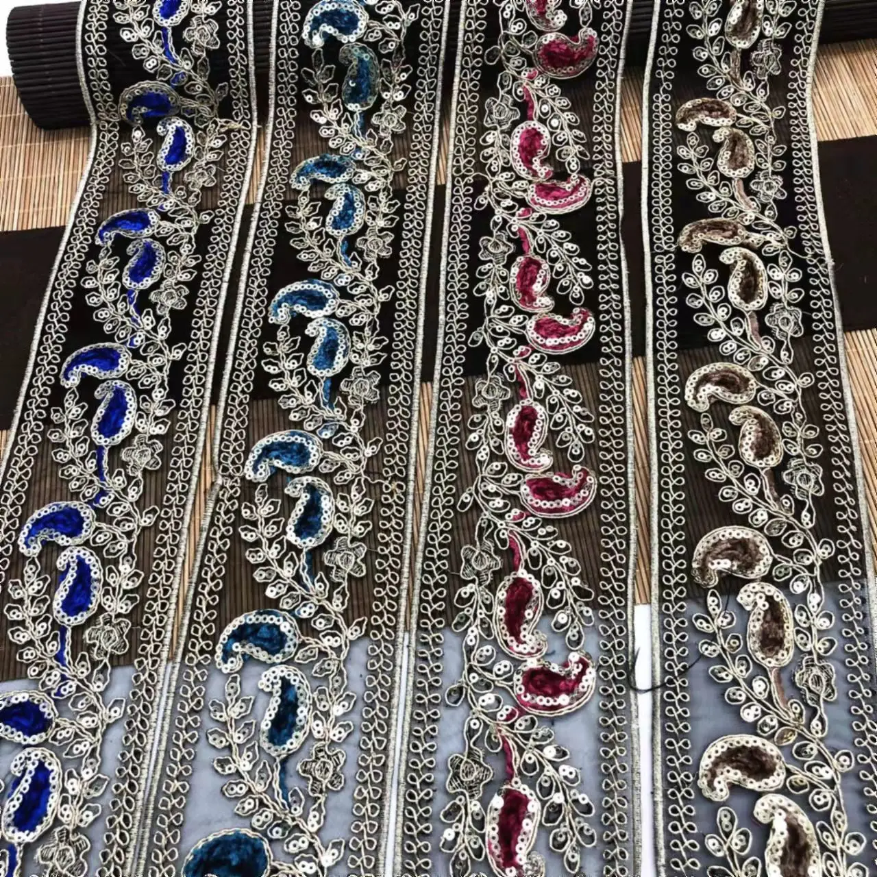 

7.5cm Gold Thread Lace Accessories Embroidery Keel National Stage Costume Manual Decoration Ancient Costume 1m Woven Belt