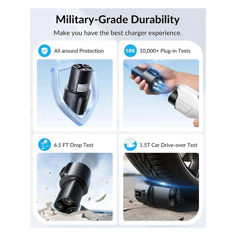 J1772 адаптер для зарядного устройства Tesla аксессуары [Макс. 80 А 240 В] Telsa NACS простой в