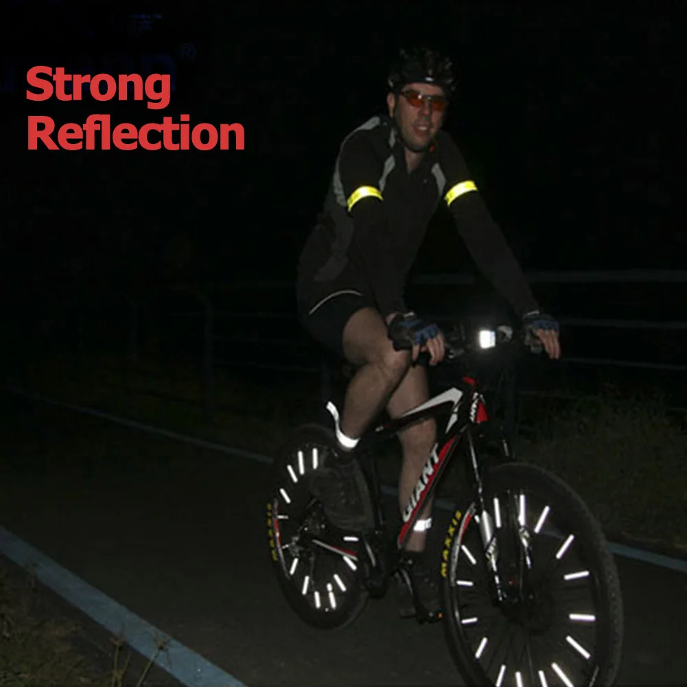 2Pcs Cycling Reflective Strips Tape Warning Wristband Outdoor Running Fishing Safe Bicycle Bind Pants Leg Strap Fluorescent Band |