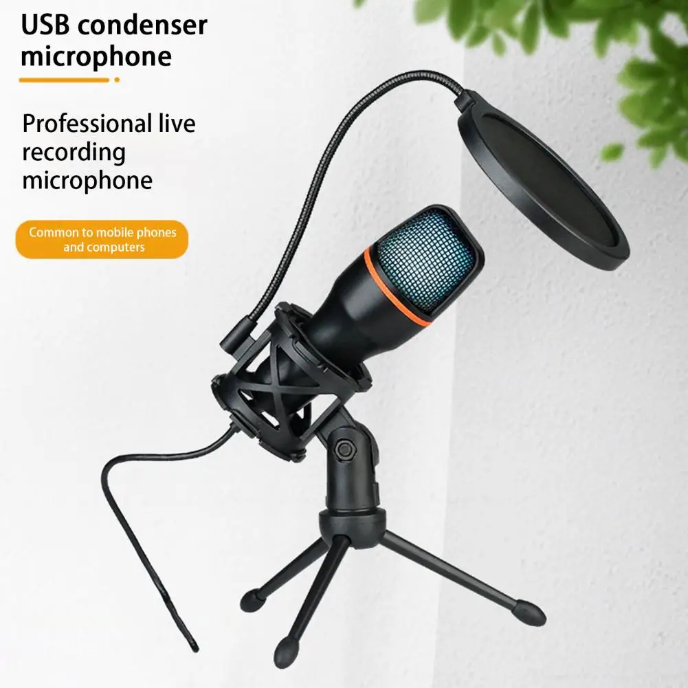 

Wired Microphone Black High Sensitivity Wide Compatibility Streaming Meeting Gaming Chat Desktop Mic for Home