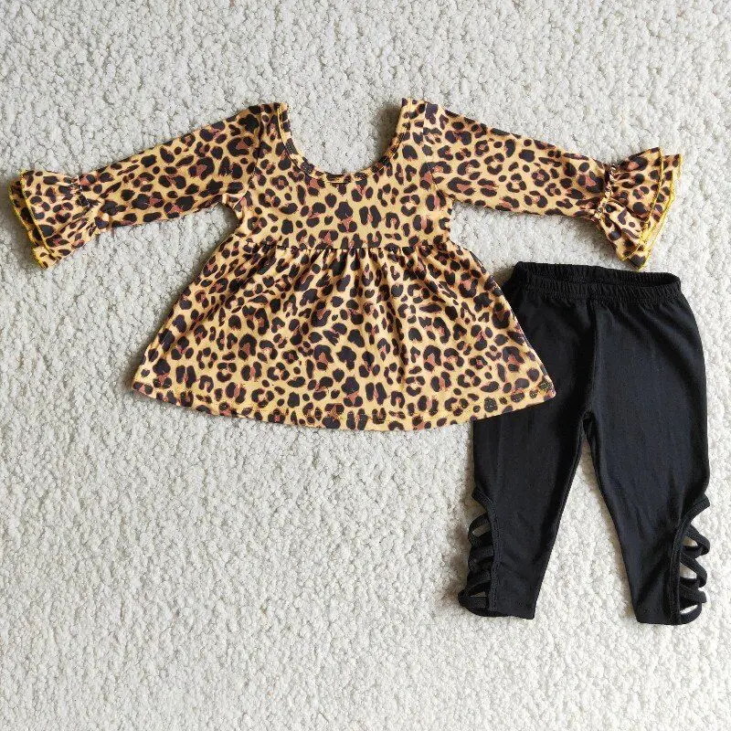 

Комплект зимней одежды для девочек, с длинным рукавом и черными штанами