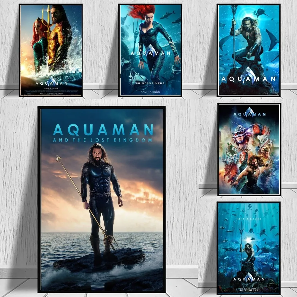 A-Aquaman Superhero Movie Poster Wall Art Home Decor Room Digital Painting Living Restaurant Kitchen