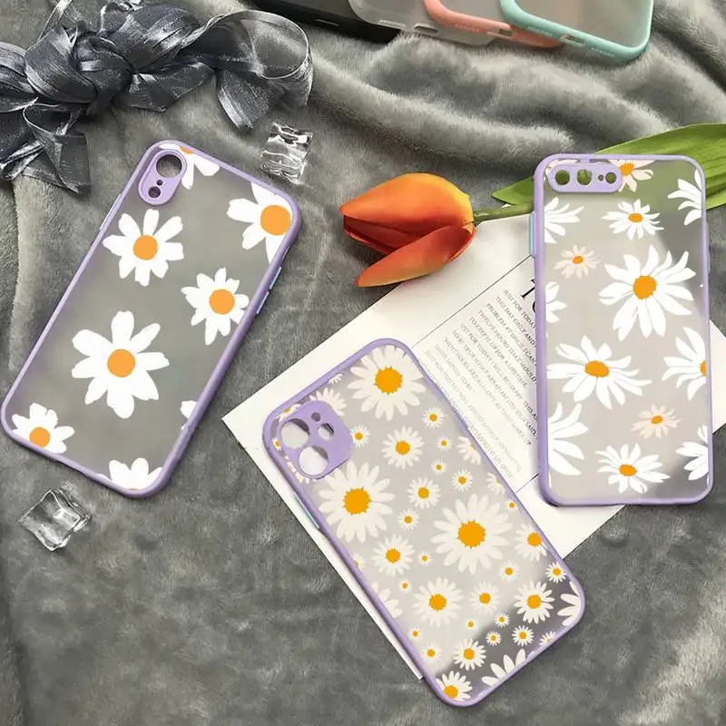 

Daisy bud flower Floral Phone Case matte transparent For iphone 7 8 11 12 13 plus mini x xs xr pro max cover