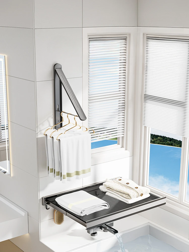 Невидимая Складная Выдвижная вешалка для банных полотенец аксессуары дома полка