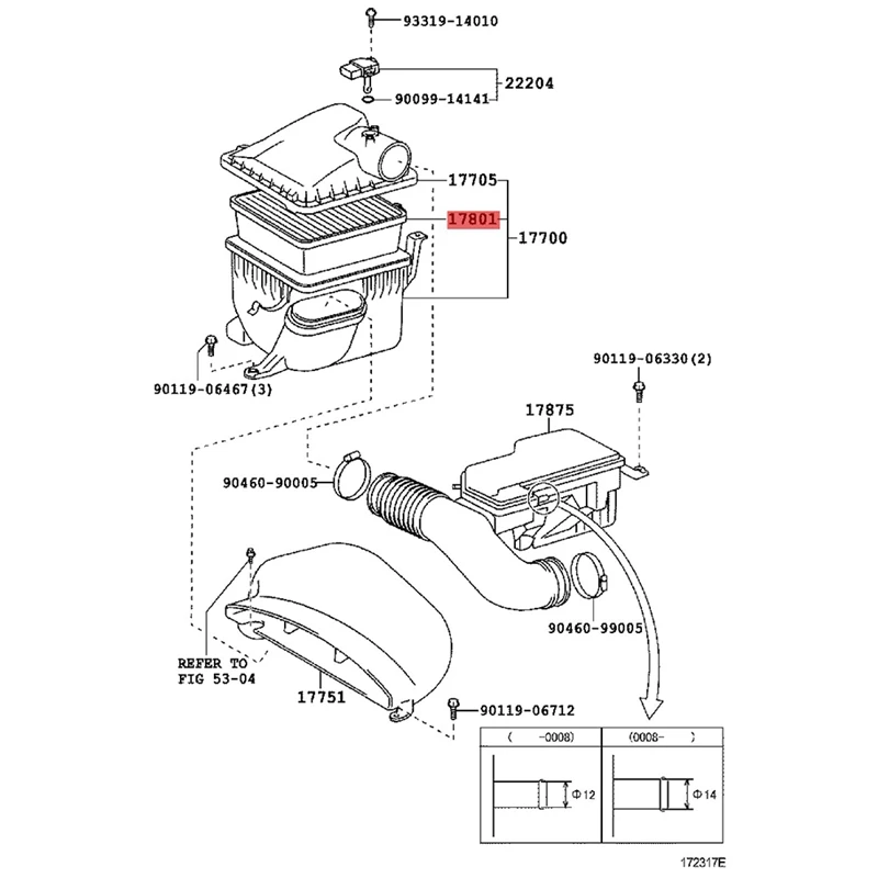 

Воздушный фильтр в салон автомобиля 17801-50030 для Lexus LS430 2001-2006 GS400 1998-2000, фильтр воздушной решетки двигателя 1780150030