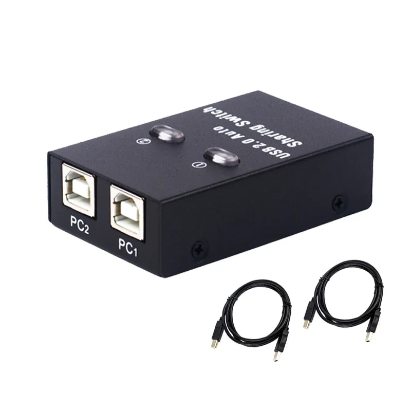 2 Ports USB2.0 Hub USB Switch Printer Sharer Two Computers Share A usb Device in 1out Splitter