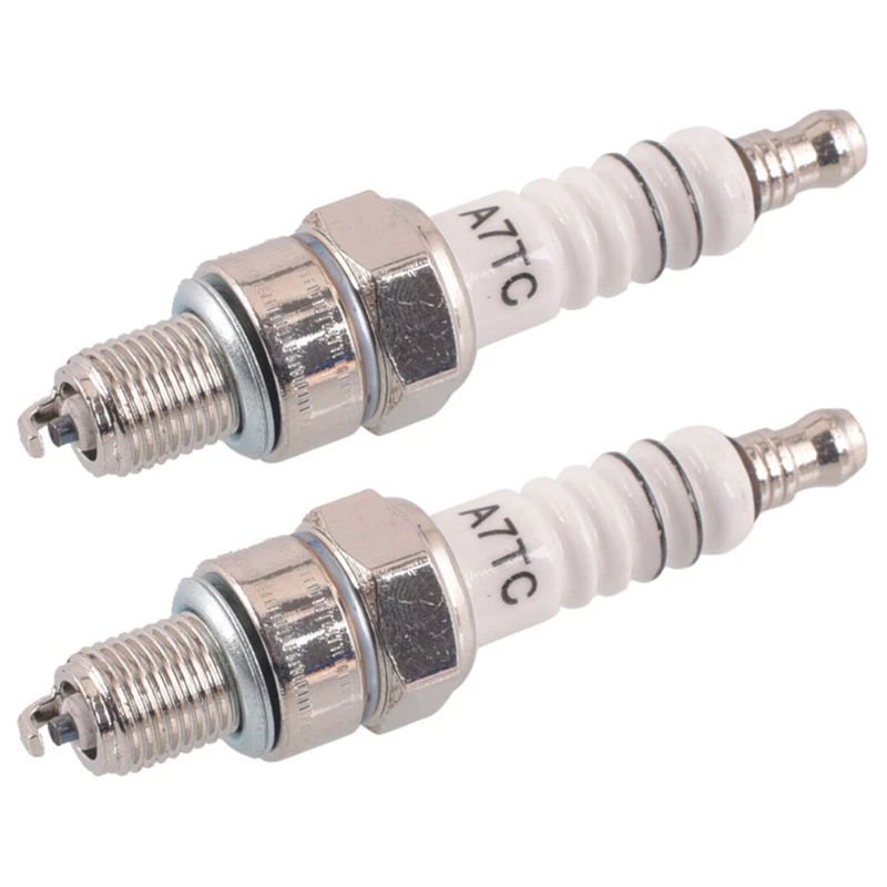 

2Pcs Metal for spark plug A7TC 10mm Fit for Dirt Bike Moped GY6 50cc 70cc 90cc 125cc 150cc Scooter