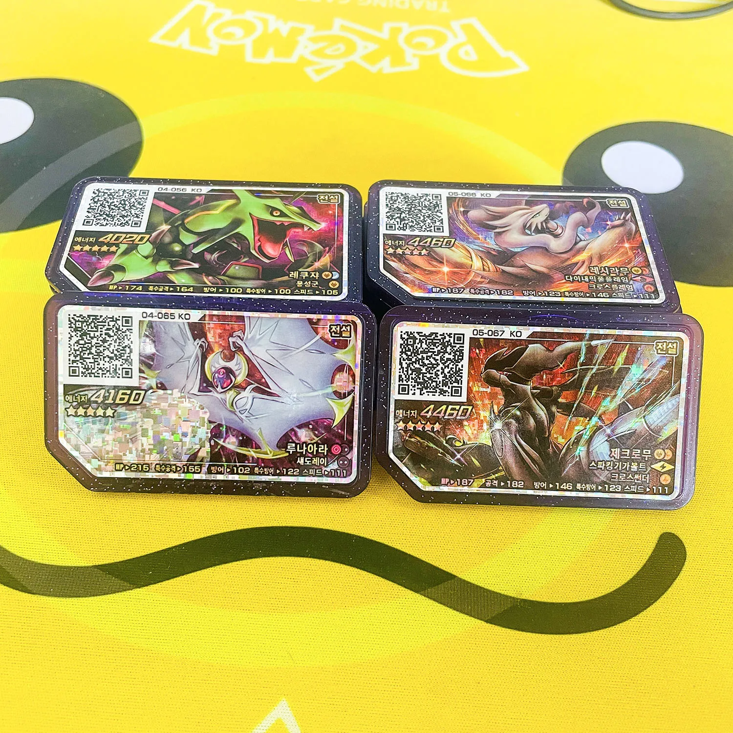 

Korea Version 5-Star Pokemon Ga ole Disks Arcade Game QR P Flash Card Campaign Legend Special Rayquaza Lunala Gaole Collection