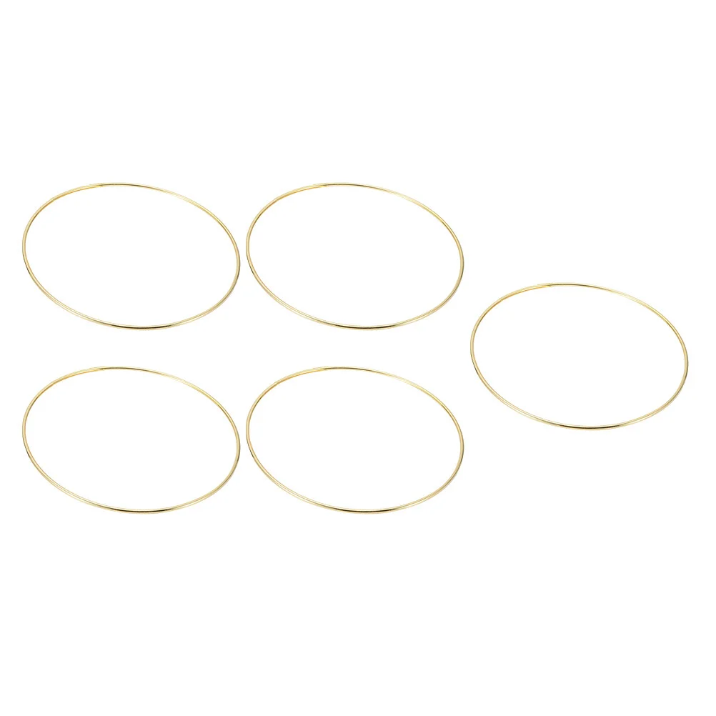 

5 Pcs Goldendoodle Accessories Branch Round Shape Iron Accessories Wooden Circle Ring Multi-Purpose Dream Catcher Accessory