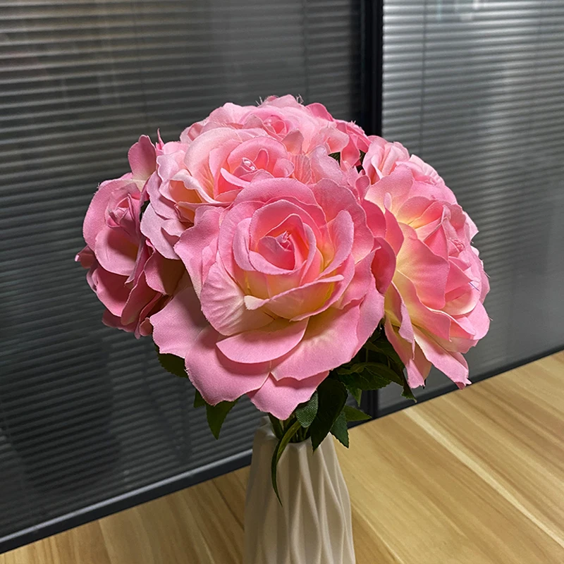 

1pc 38cm Flower Bouquet Artificial Silk Flower Romantic Rose Wedding Festival Party Decoration Home Birthday Decor Fake Flowers