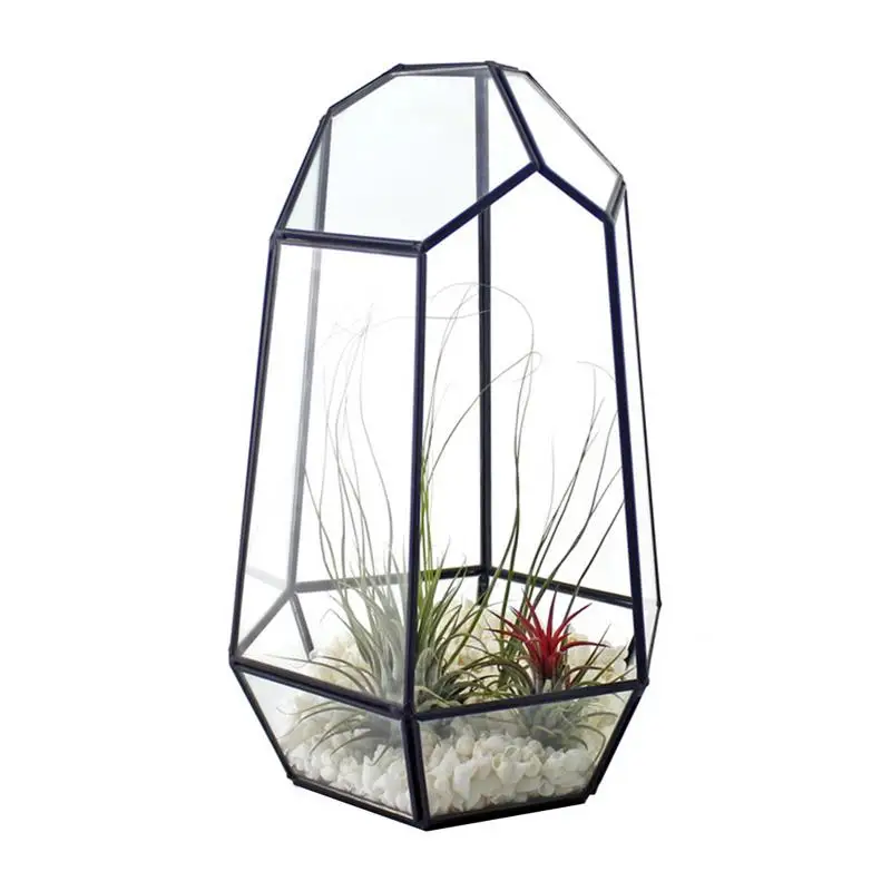 Glass Terrarium Geometry Sealed Ecosystem Indoor Irregular Opened Glass Flower Pot Home Garden Tabletop Decoration Container