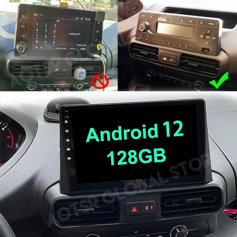 

Car Radio Video For Citroen Berlingo 2019 Peugeot Partner For Peugeot Rifter 2020 For opel combo Android 12 GPS Navi Head Unit