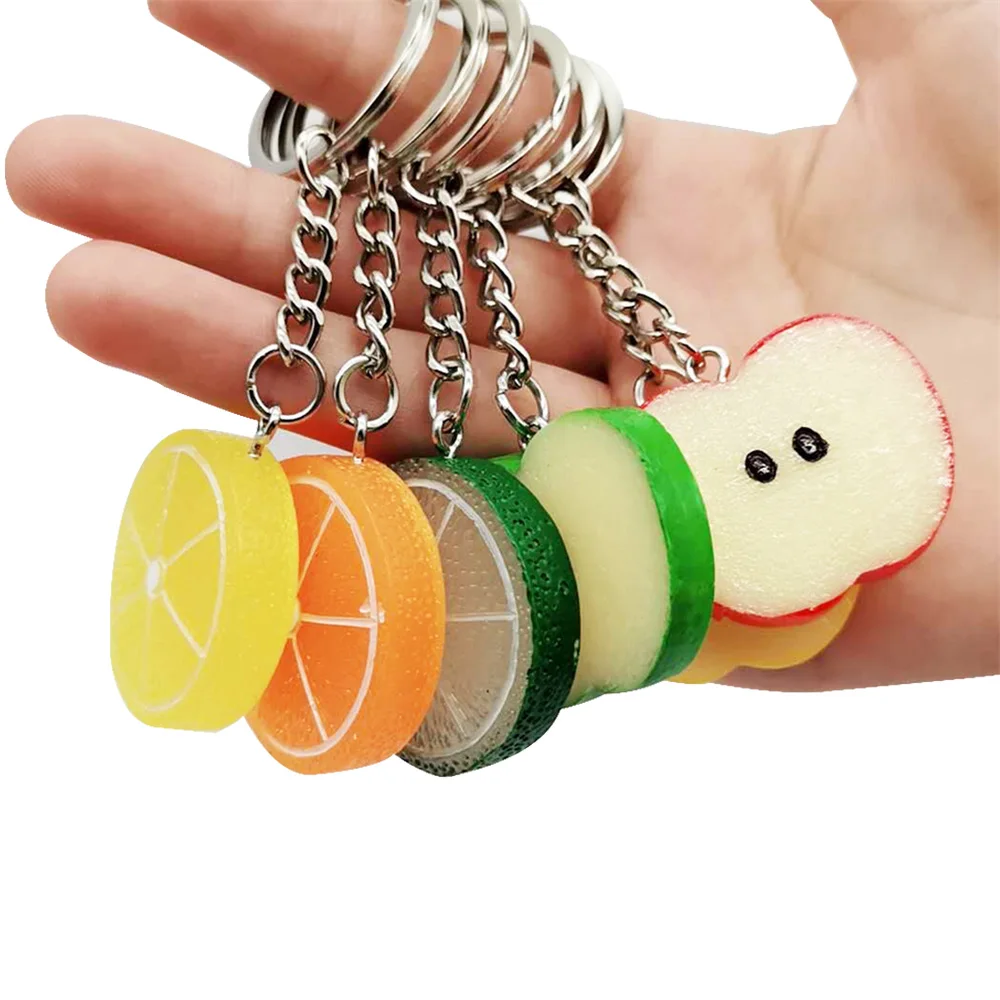 

1 шт. симпатичный акриловый брелок лимонного цвета с яблоком, женский брелок для ключей, рюкзак с подвесками, рекламные подарки