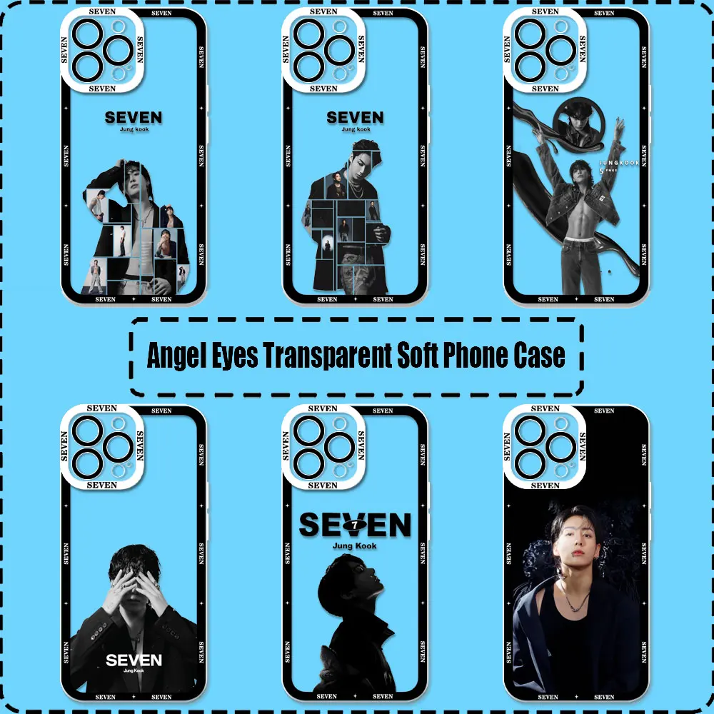 Чехол для телефона Singer J-Jungkook Jeon Seven Gold iPhone 16 15 Pro Max 14 Plus 12 13 Mini 11 прозрачный чехол