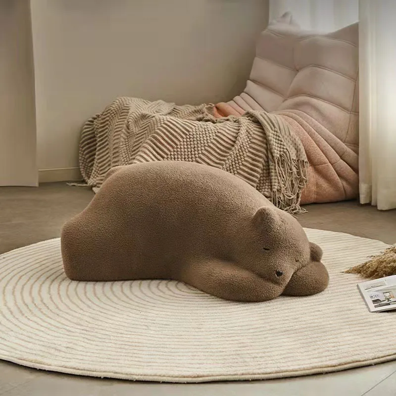 

Sleeping Bear Nordic Lazy Sofa Animal Office Creative Polar Bear Single Stool Celebrity Lying Bear Living Room Furniture