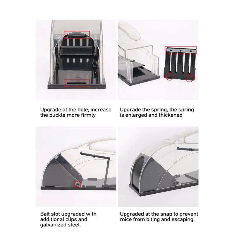 Прочная гуманная многоразовая пластиковая ловушка для грызунов без сенсорного
