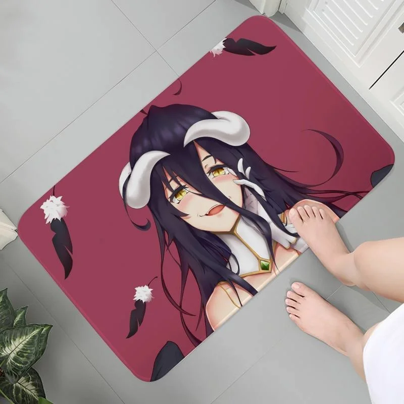 

Bedroom Carpet Anti-slip Flannel Rug Mats Art Decoration Bathroom Anime Overlord Albedo Nazarick Bath Mats Prayer Rug Parlor Mat