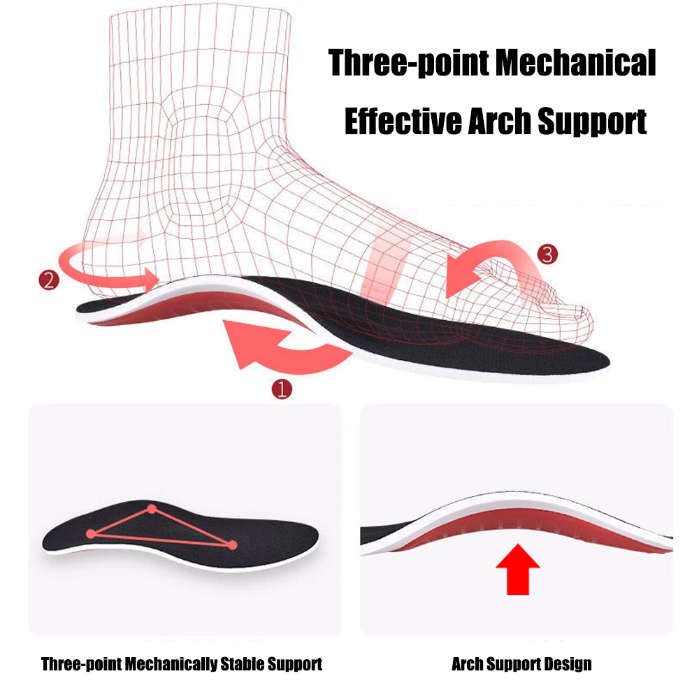 High Arch Support Flatfoot Orthopedic Insoles for Shoes Men Plantar Fasciitis Pain Relief Orthotic Flat Feet Correction Inserts
