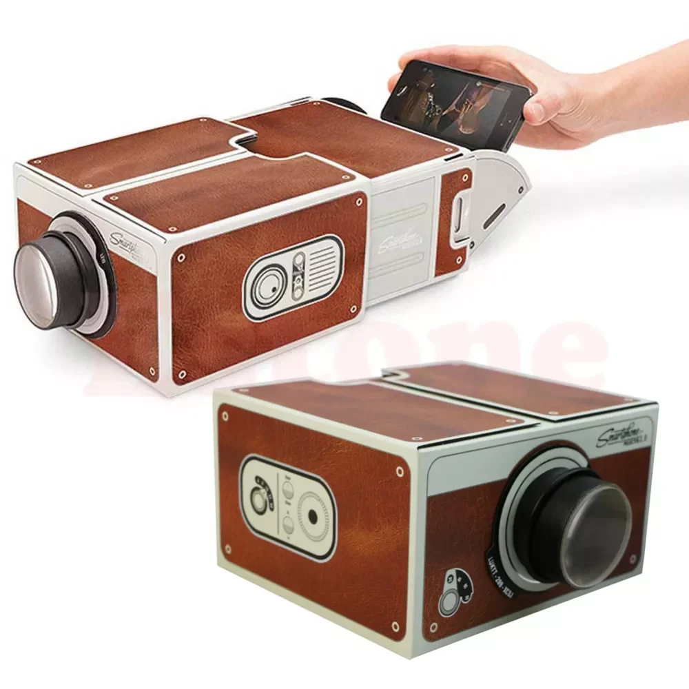 

Portable Cardboard Smartphone Projector 2.0 / Assembled Phone Projector Cinema Drop Shipping