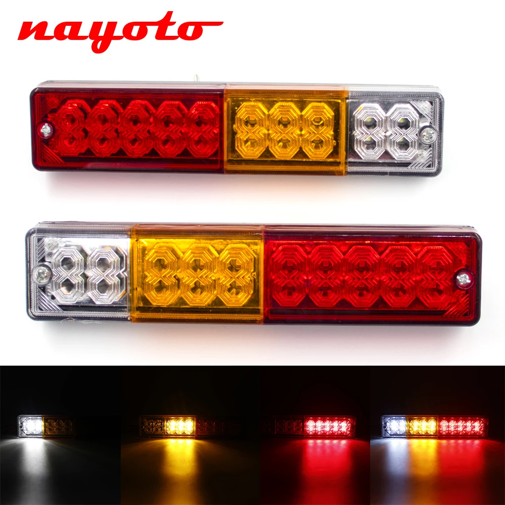 

12/24 В 20 светодиодов, водонепроницаемый задний фонарь для автомобиля, грузовика, прицепа, стоп-сигнал, сигнал поворота, сигнал заднего хода, с...