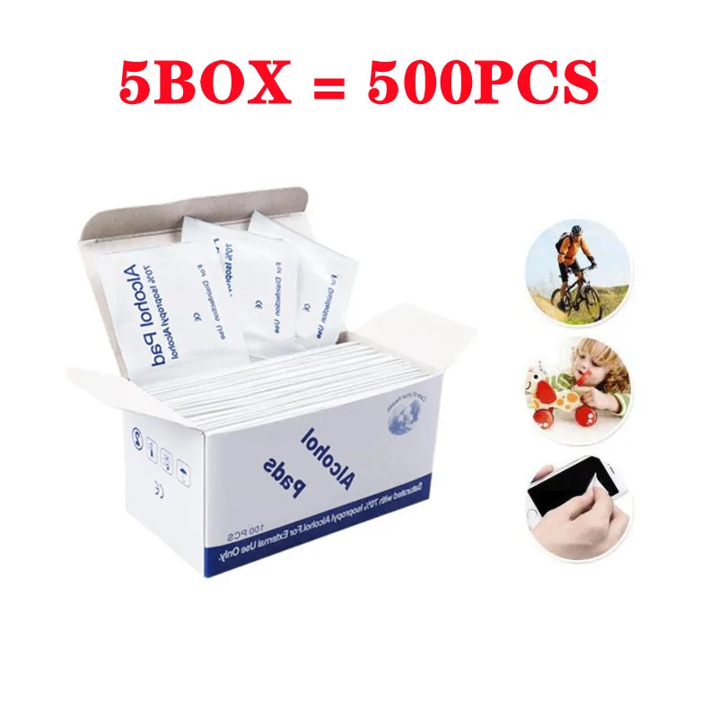 

500 Pcs Alcohol Wet Wipe Disposable Disinfection Prep Swap Pad Antiseptic Skin Cleaning Care Jewelry Mobile Phone Clean Wipe