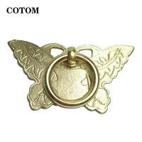 solid brass gold drawer pulls butterfly shape ring pull female vintage kitchen cabinets handles for wood furniture hadles
