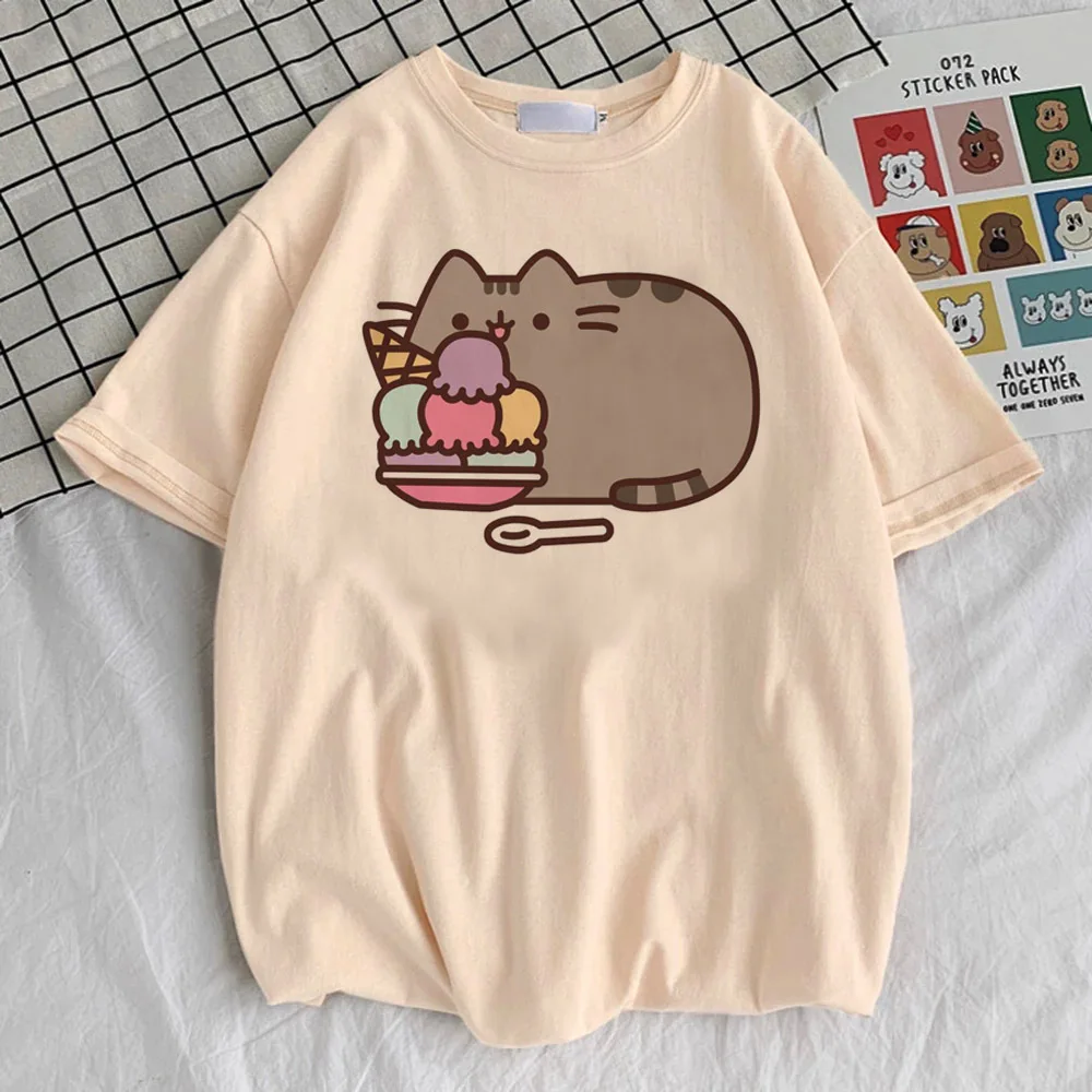 Фото Рубашка Pusheen для подростков Y2k 2000-х годов с графикой в стиле ретро 80-х годов каваи футболка цифровой университет винтаж Харадзюку гранж хип-хоп №3
