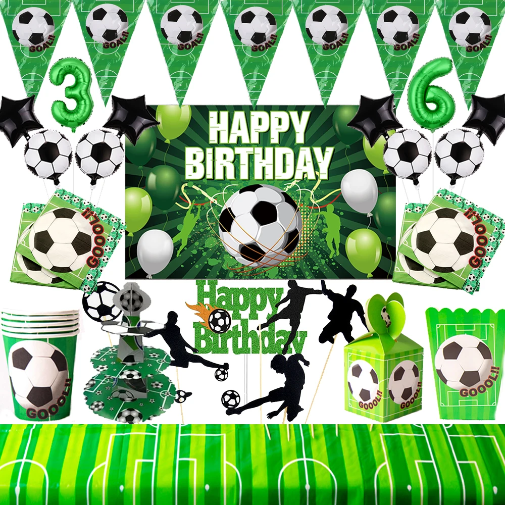 

New Football World Cup Theme Party Disposable Tableware Cups Plates Napkins Kids Birthday Party Decoration Baby Show Supplies