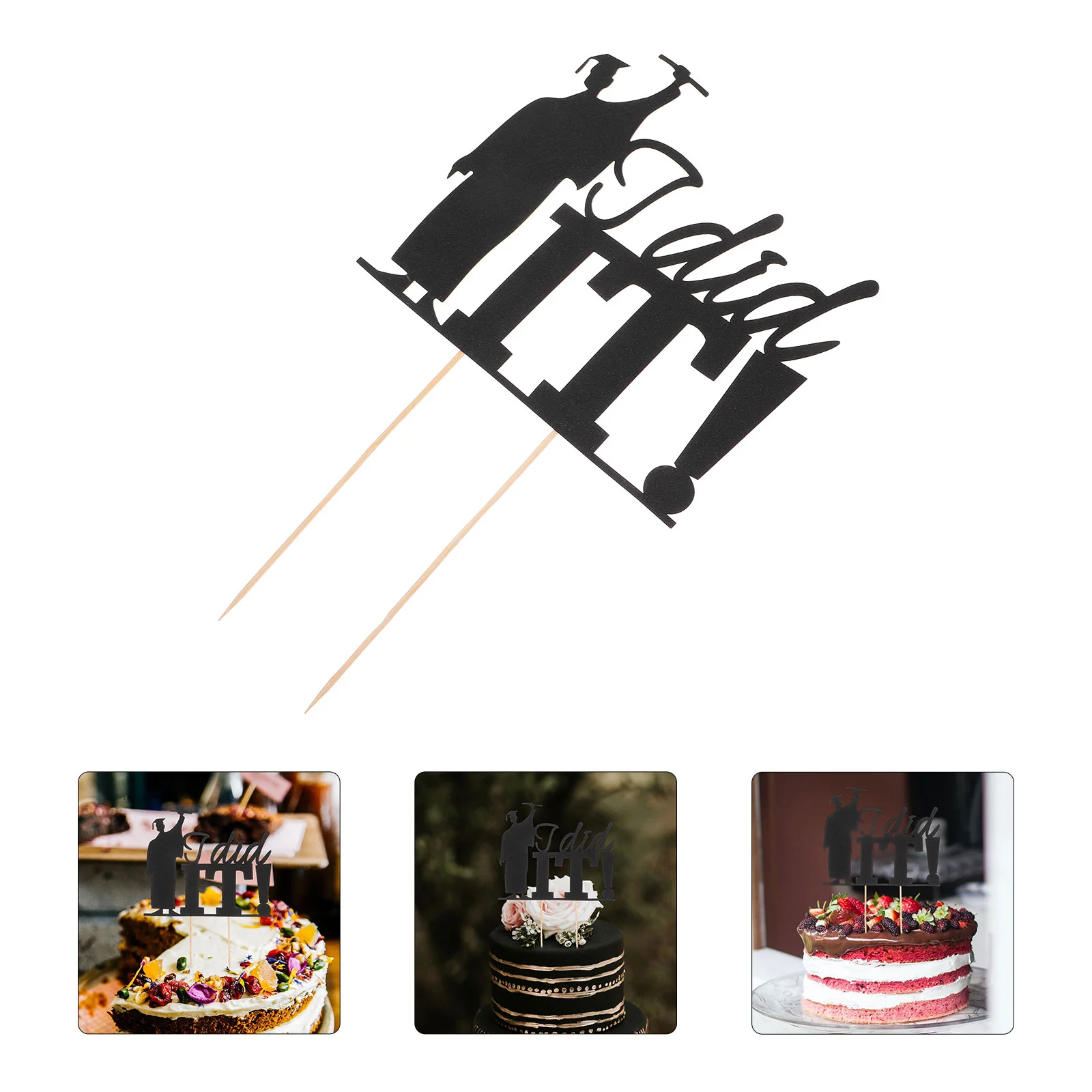 4 шт. Топперы для тортов особых случаев Did It Hat Креативные бамбуковые выпускные